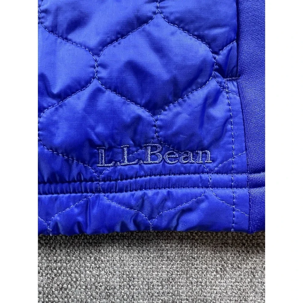 LL Bean Quilted Vest Women's XL Blue Preppy Logo Lightweight Full Zip Outdoor - Picture 6 of 11
